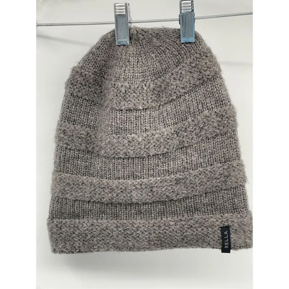 Rella Beanie Hat Men Women Gray Wool Blend Winter Warm